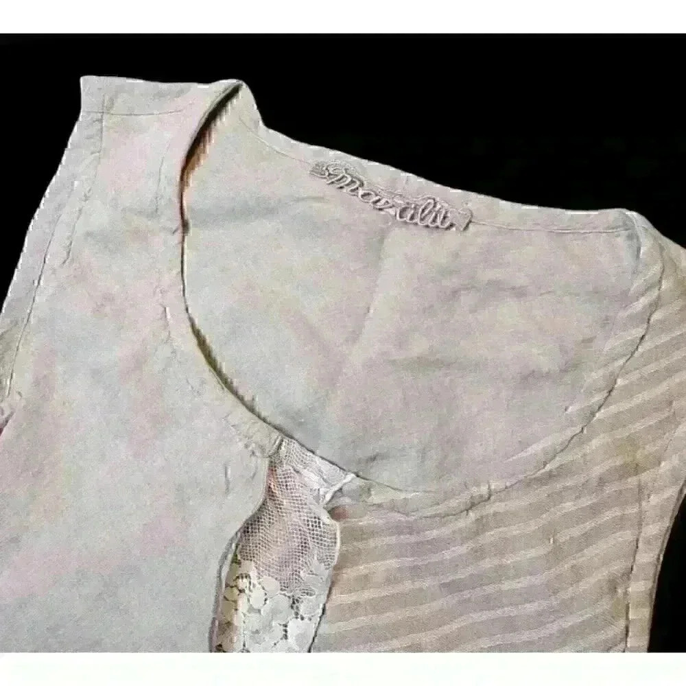 MARILIU MODA Woman's BEIGE/NUDE Shirt TUNIC Multi Layer Texture ITALY size Med - Picture 10 of 10